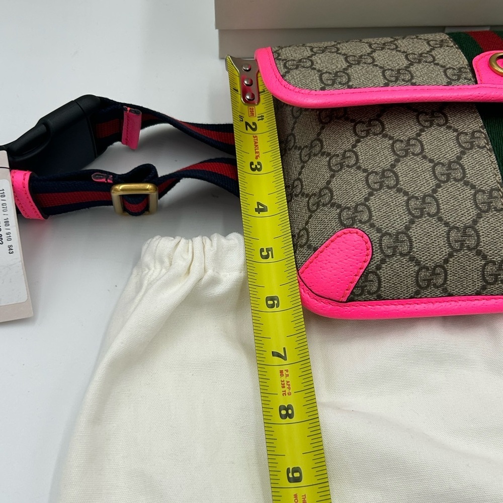 SOLD!!!!!  Women's Gucci OPHIDIA GG supreme canvas belt bag web stripe 80 cm NWT - Picture 13 of 14